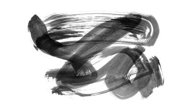 Siyah fırça darbesi dokusu. Grunge soyut elle boyanmış element. 