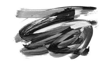 Siyah fırça darbesi dokusu. Grunge soyut elle boyanmış element. 