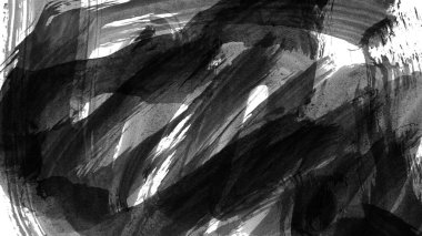 Siyah fırça darbesi dokusu. Grunge soyut elle boyanmış element. 