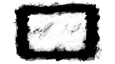 Fırça darbesi ve dokusu olan siyah çerçeve. Grunge soyut elle boyanmış elementler. Altı çizili ve sınır tasarımı.