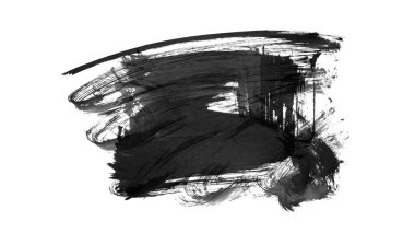 Siyah fırça darbesi ve doku. Grunge vektör soyut el boyalı element. Altı çizili ve sınır tasarımı.