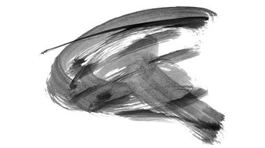 Siyah fırça darbesi dokusu. Grunge soyut elle boyanmış element. 