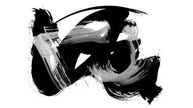 Siyah fırça darbesi dokusu. Grunge soyut elle boyanmış element. 