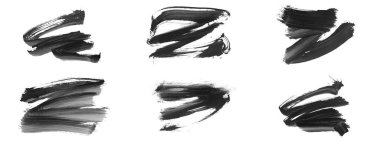 Siyah fırça darbesi ve doku. Grunge vektör soyut el boyalı element. Altı çizili ve sınır tasarımı.