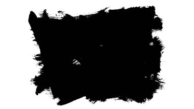 Siyah fırça darbesi ve doku. Grunge soyut elle boyanmış element. 