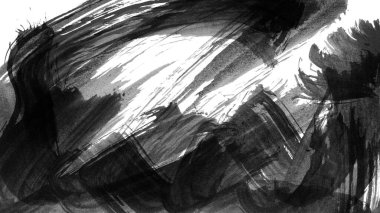 Siyah fırça darbesi dokusu. Grunge soyut elle boyanmış element. 