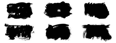 Siyah fırça darbesi ve doku. Grunge vektör soyut el boyalı element. Altı çizili ve sınır tasarımı.