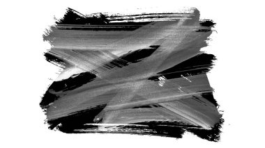 Siyah fırça darbesi ve doku. Grunge soyut elle boyanmış element. 