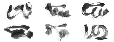 Siyah fırça darbesi ve doku. Grunge vektör soyut el boyalı element. Altı çizili ve sınır tasarımı.