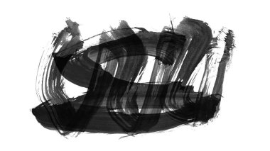 Siyah fırça darbesi dokusu. Grunge soyut elle boyanmış element. 