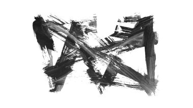 Siyah fırça darbesi ve doku. Grunge vektör soyut el boyalı element. Altı çizili ve sınır tasarımı.