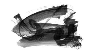 Siyah fırça darbesi dokusu. Grunge soyut elle boyanmış element. 