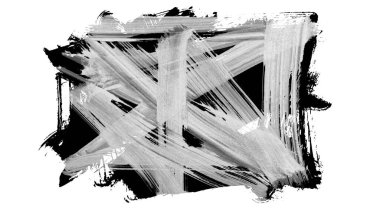 Siyah fırça darbesi dokusu. Grunge soyut elle boyanmış elementler. 