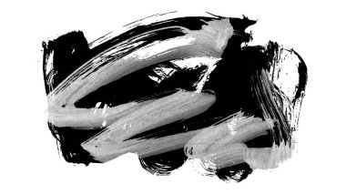 Siyah fırça darbesi dokusu. Grunge soyut elle boyanmış element. 