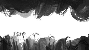 Siyah fırça darbeleri dokusu. Grunge soyut elle boyanmış elementler.