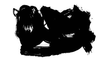 siyah mürekkep fırçası vuruşu. resimleme. 