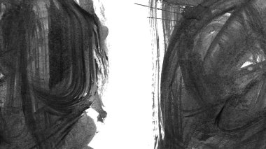 Siyah fırça darbeleri dokusu. Grunge soyut elle boyanmış elementler.