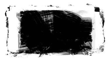 Siyah fırça darbesi ve doku. Grunge vektör soyut el boyalı element. Altı çizili ve sınır tasarımı.