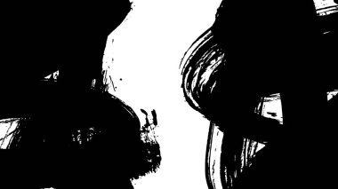 Siyah fırça darbeleri dokusu. Grunge soyut elle boyanmış elementler.