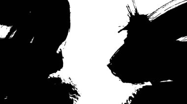 Siyah fırça darbesi ve doku. Grunge soyut elle boyanmış elementler. Altı çizili ve sınır tasarımı.