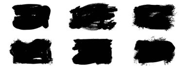 Siyah fırça darbesi ve doku. Grunge vektör soyut el boyalı element. Altı çizili ve sınır tasarımı.