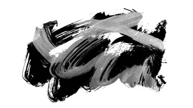 Siyah fırça darbesi dokusu. Grunge soyut elle boyanmış element. 