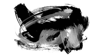 Siyah fırça darbesi dokusu. Grunge soyut elle boyanmış element. 