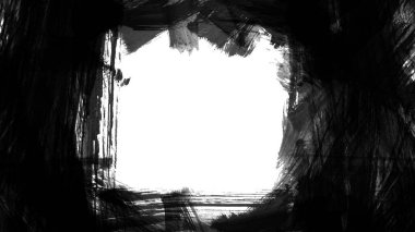 Siyah fırça darbesi dokusu. Grunge soyut elle boyanmış elementler. 