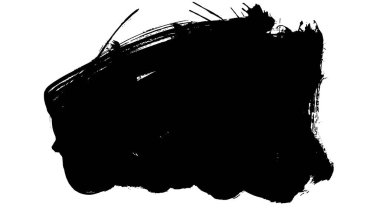 Siyah fırça darbesi dokusu. Grunge soyut elle boyanmış element. 