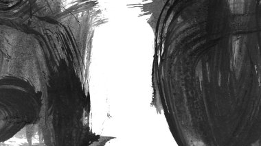 Siyah fırça darbeleri dokusu. Grunge soyut elle boyanmış elementler.