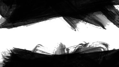 Siyah fırça darbesi ve doku. Grunge vektör soyut el boyalı element. Altı çizili ve sınır tasarımı.