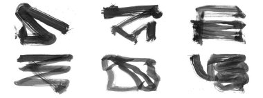 Siyah fırça darbesi ve doku. Grunge vektör soyut el boyalı element. Altı çizili ve sınır tasarımı.