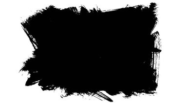 Siyah fırça darbesi ve doku. Grunge soyut elle boyanmış element. 