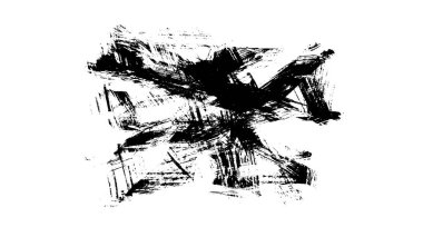 Siyah fırça darbesi dokusu. Grunge soyut elle boyanmış elementler. 