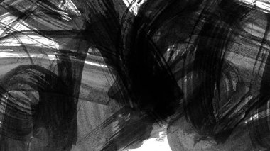 Siyah fırça darbesi dokusu. Grunge soyut elle boyanmış elementler. 