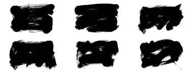 Siyah fırça darbesi ve doku. Grunge vektör soyut el boyalı element. Altı çizili ve sınır tasarımı.