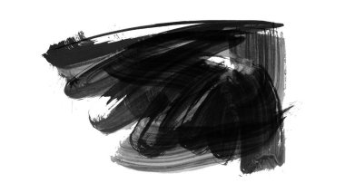 Siyah fırça darbesi dokusu. Grunge soyut elle boyanmış element. 