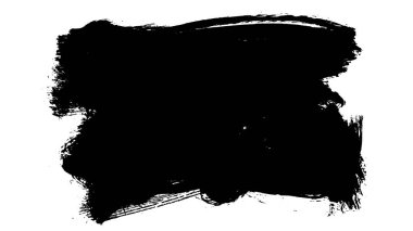 Siyah fırça darbesi dokusu. Grunge soyut elle boyanmış element. 