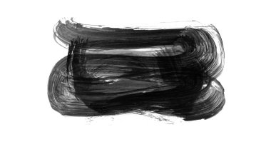 Siyah fırça darbesi dokusu. Grunge soyut elle boyanmış elementler. 