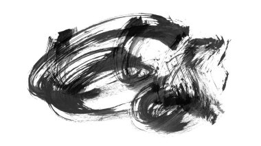 Siyah fırça darbesi dokusu. Grunge soyut elle boyanmış element. 