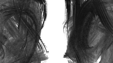 Siyah fırça darbeleri dokusu. Grunge soyut elle boyanmış elementler.