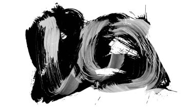 Siyah fırça darbesi dokusu. Grunge soyut elle boyanmış element. 