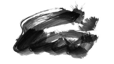 Siyah fırça darbesi dokusu. Grunge soyut elle boyanmış element. 