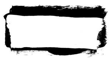 Siyah fırça darbesi ve doku. Grunge vektör soyut el boyalı element. Altı çizili ve sınır tasarımı.