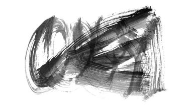 Siyah fırça darbesi dokusu. Grunge soyut elle boyanmış element. 