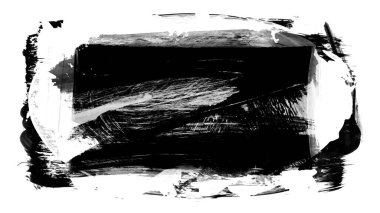 Siyah fırça darbesi ve doku. Grunge vektör soyut el boyalı element. Altı çizili ve sınır tasarımı.