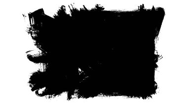 Siyah fırça darbesi ve doku. Grunge soyut elle boyanmış element. 