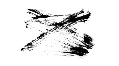 Siyah fırça darbesi dokusu. Grunge soyut elle boyanmış elementler. 