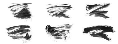 Siyah fırça darbesi ve doku. Grunge vektör soyut el boyalı element. Altı çizili ve sınır tasarımı.