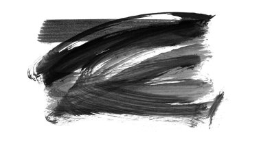 Siyah fırça darbesi dokusu. Grunge soyut elle boyanmış element. 